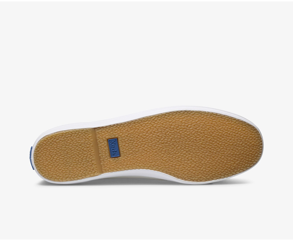 Slip Ons Keds Mujer Blancos - Champion Slip On Cuero - 5673-MGUPS